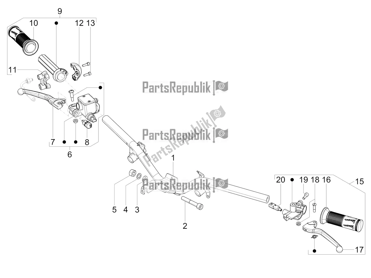 Toutes les pièces pour le Guidon - Master Cil. Du Vespa SXL 150 4T 3V Apac 2019