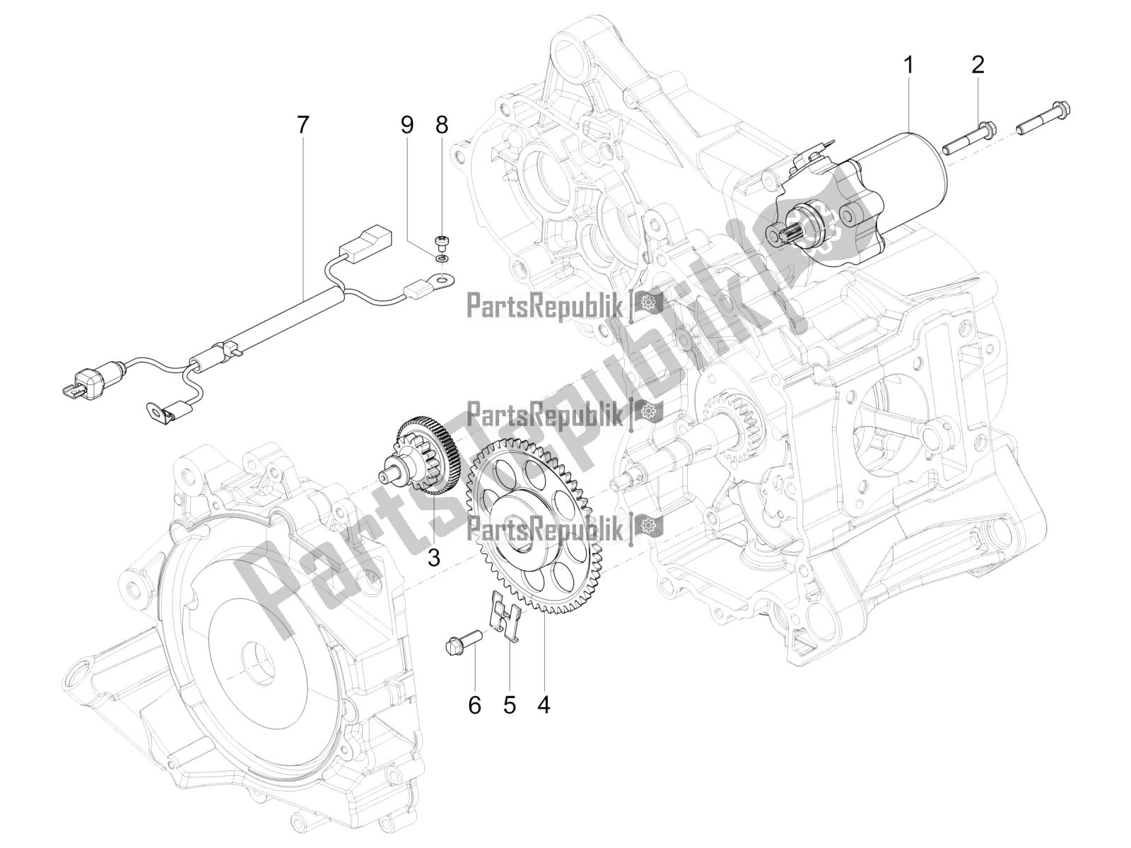 Toutes les pièces pour le Stater - Démarreur électrique du Vespa SXL 150 4T 3V Apac 2019