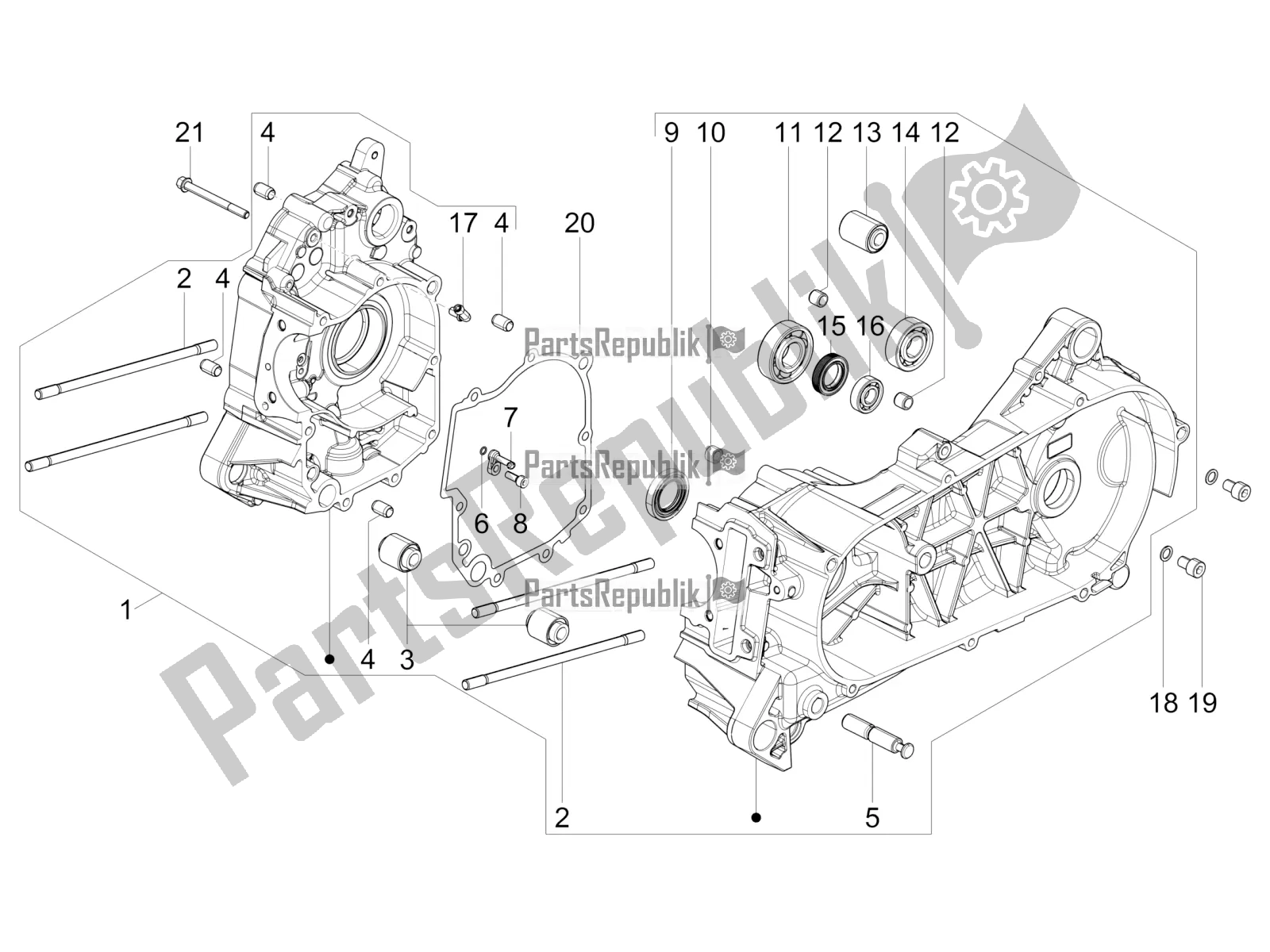 Tutte le parti per il Carter del Vespa SXL 150 4T 3V Apac 2020