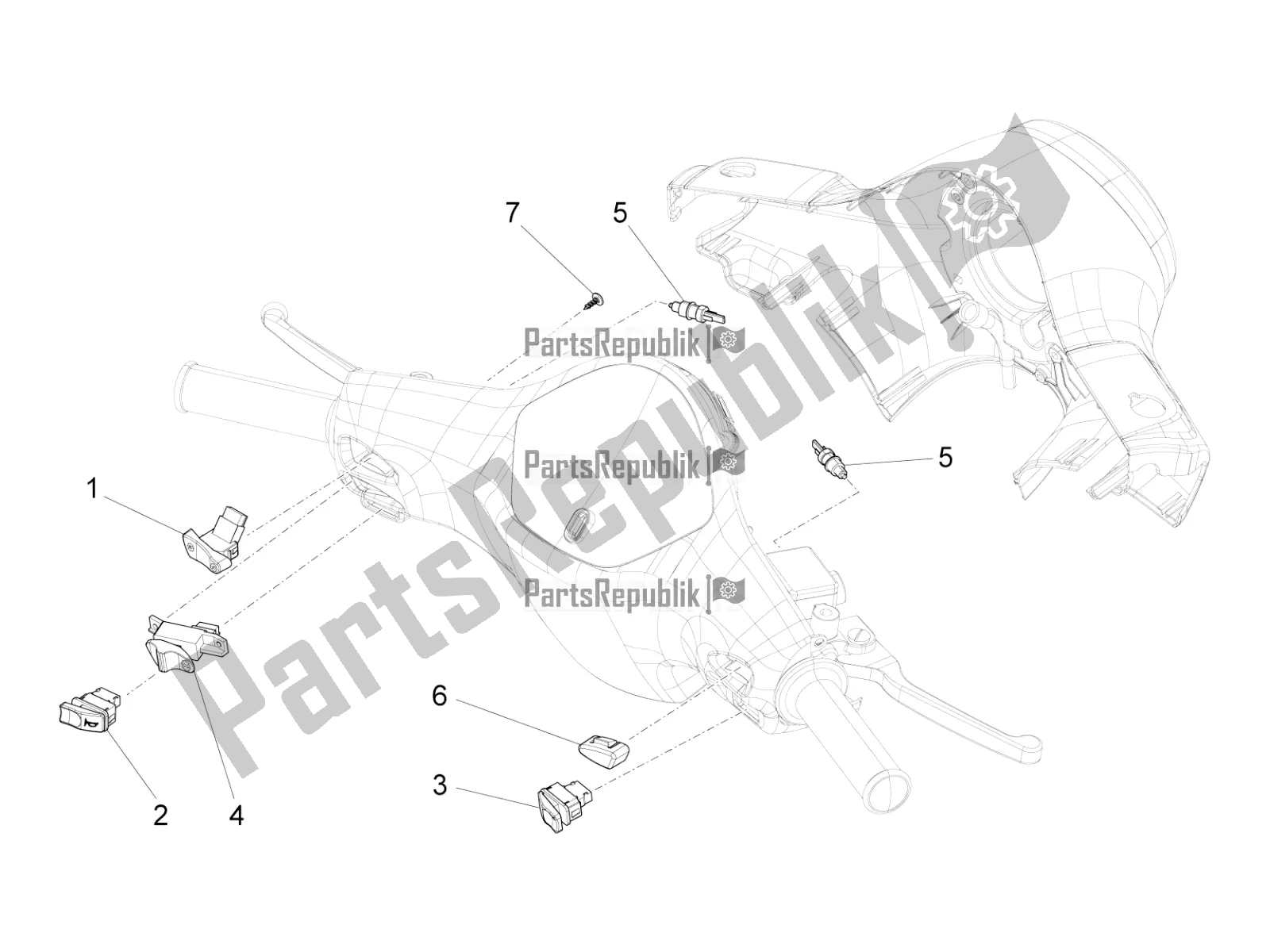 Wszystkie części do Selektory - Prze?? Czniki - Przyciski Vespa SXL 150 4T 3V Apac 2020