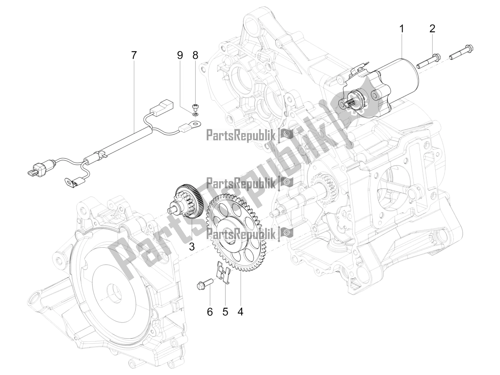 Todas as partes de Stater - Partida Elétrica do Vespa SXL 150 4T 3V Apac 2020