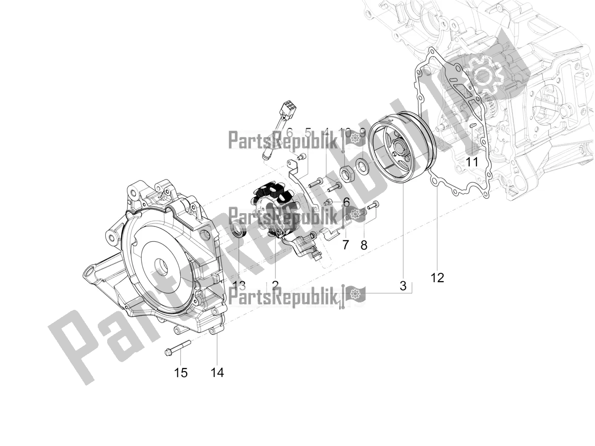 Todas as partes de Magneto Volante do Vespa SXL 150 4T 3V Apac 2021