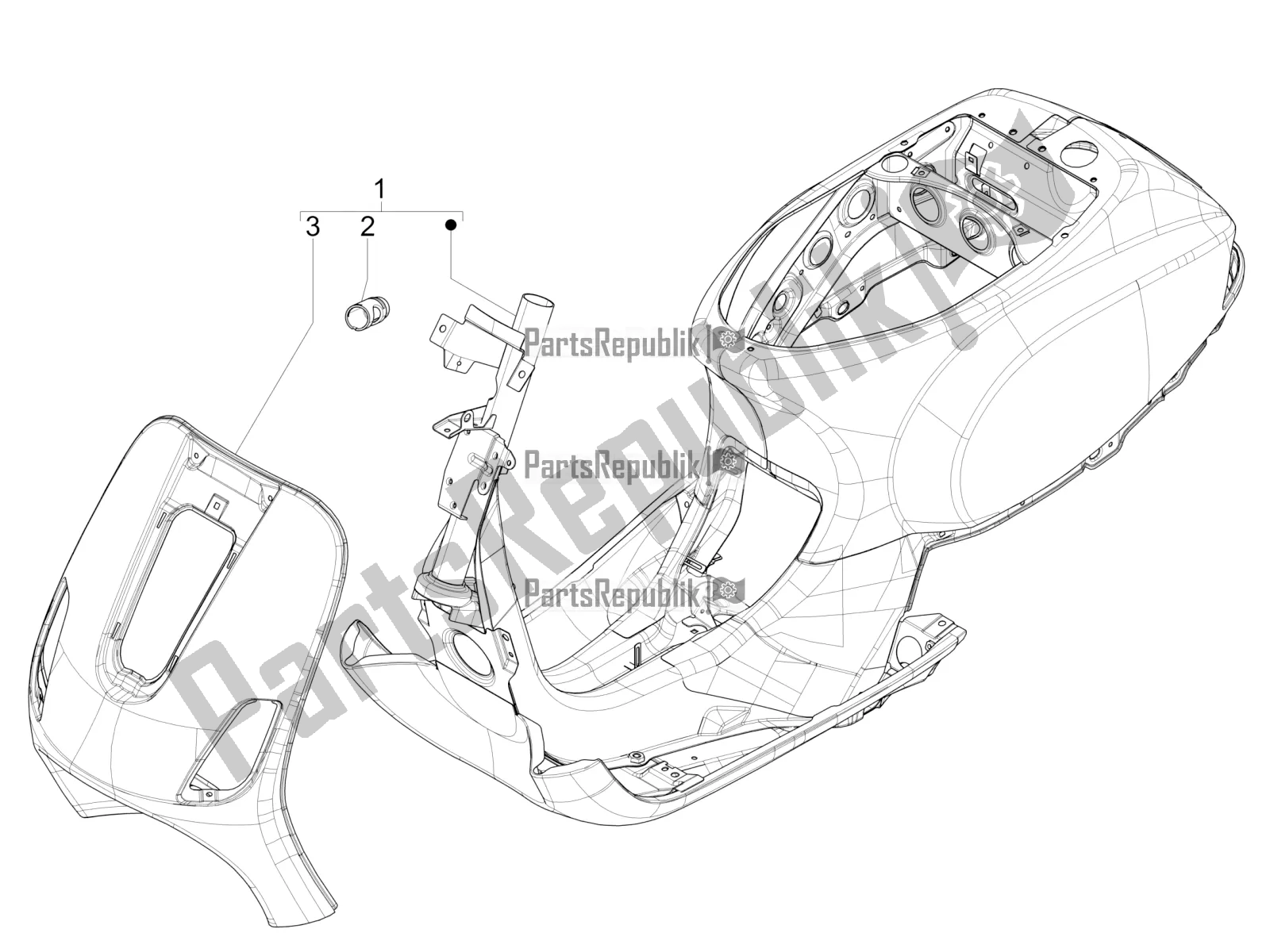 All parts for the Frame/bodywork of the Vespa SXL 150 4T 3V Apac 2021