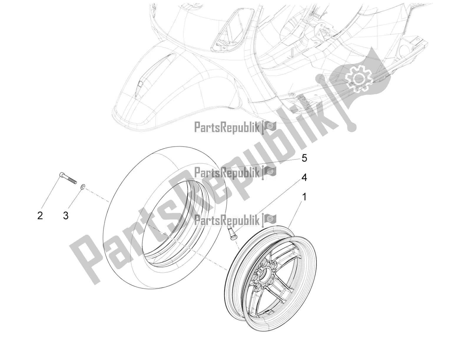 Toutes les pièces pour le Roue Avant du Vespa SXL 150 4T 3V Apac 2021