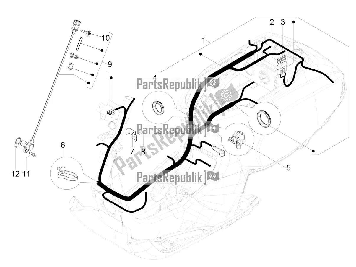 All parts for the Main Cable Harness of the Vespa SXL 150 4T 3V Apac 2021