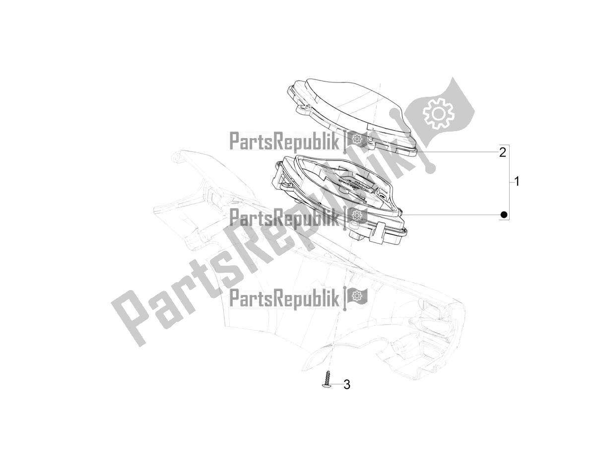 Todas las partes para Combinación De Medidor - Cruscotto de Vespa SXL 150 4T 3V Apac 2021