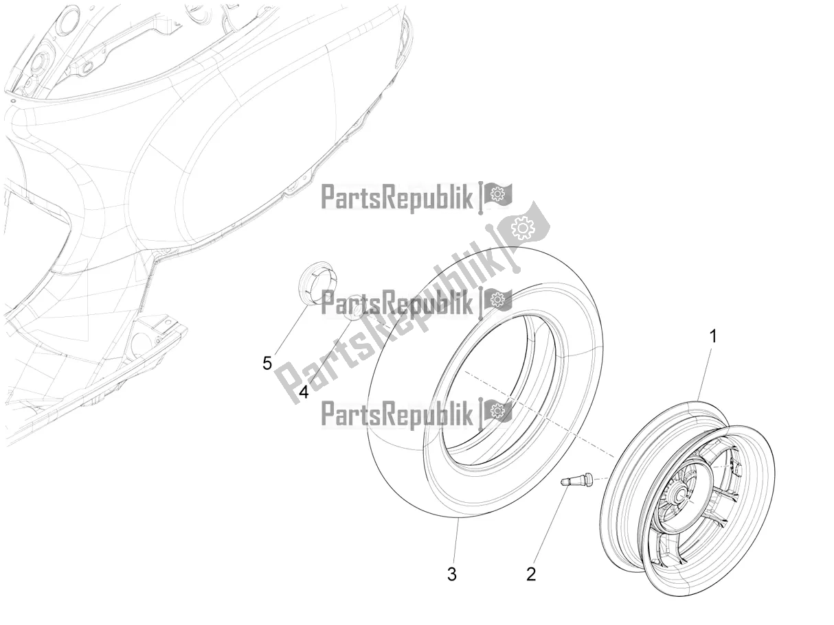 Toutes les pièces pour le Roue Arrière du Vespa SXL 150 4T 3V Apac 2021