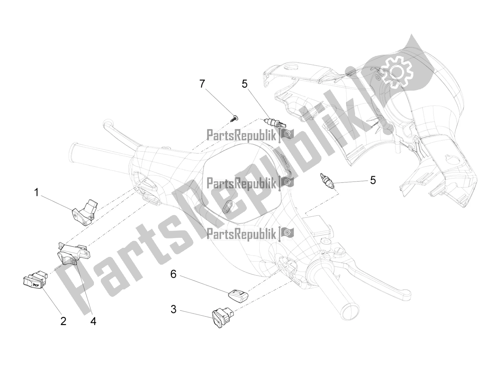 Todas las partes para Selectores - Interruptores - Botones de Vespa SXL 150 4T 3V Apac 2021