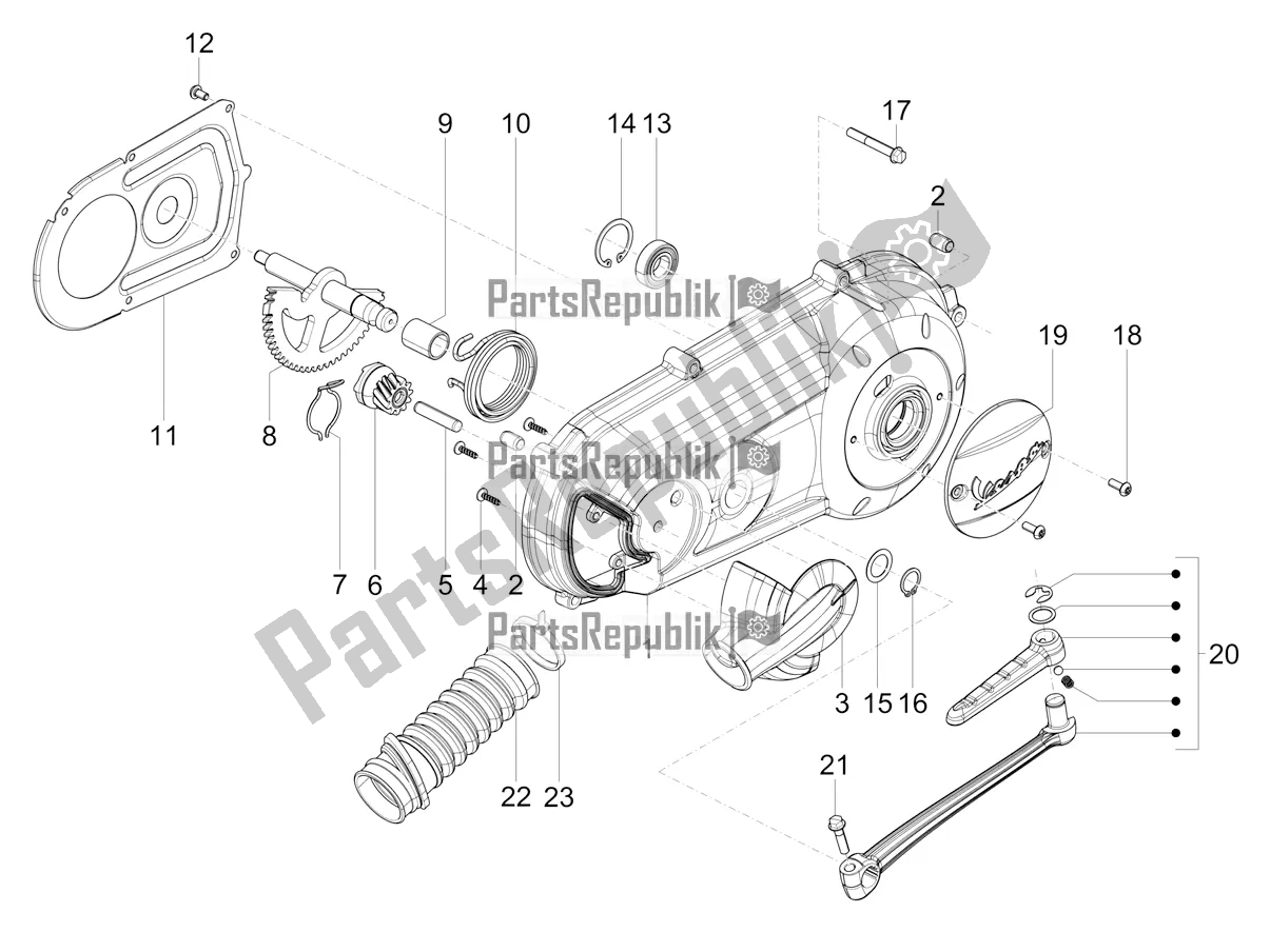 All parts for the Crankcase Cover - Crankcase Cooling of the Vespa SXL 150 4T 3V Apac 2022