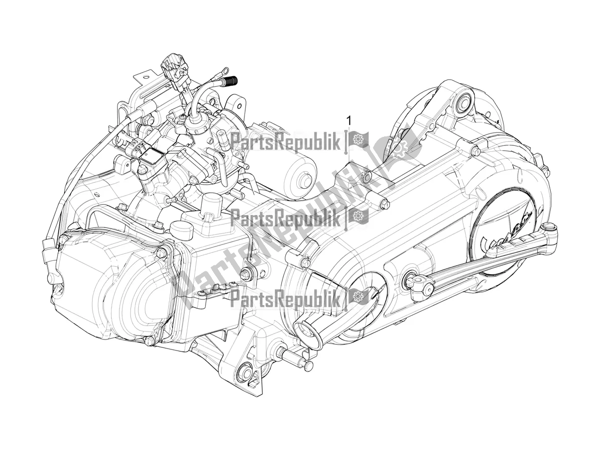 All parts for the Engine, Assembly of the Vespa SXL 150 4T 3V Apac 2022