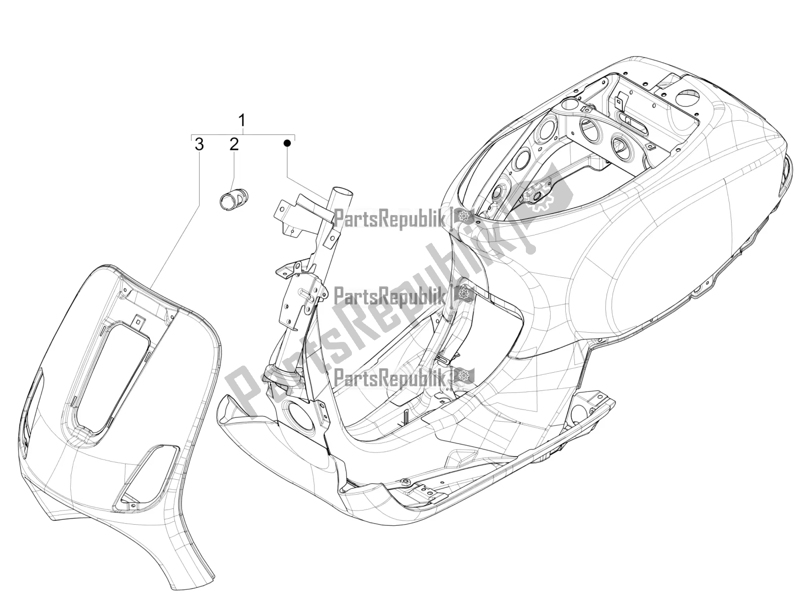 All parts for the Frame/bodywork of the Vespa SXL 150 4T 3V Apac 2022