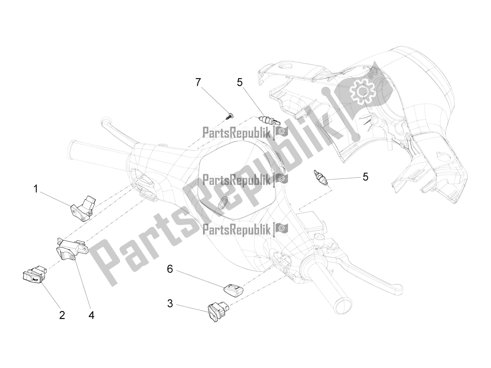 Wszystkie części do Selektory - Prze?? Czniki - Przyciski Vespa SXL 150 4T 3V Apac 2022