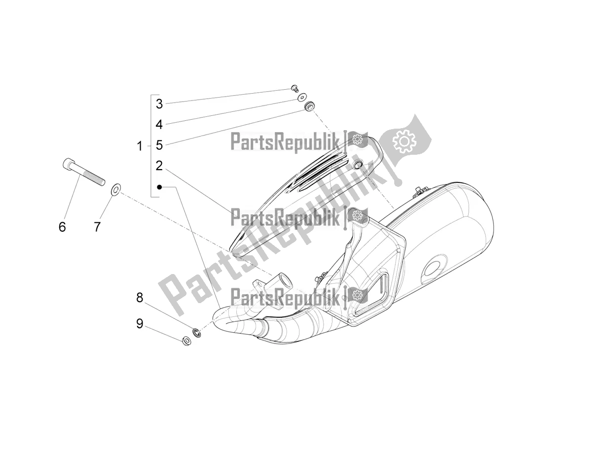 All parts for the Silencer of the Vespa SXL 150 4T 3V Apac 2022