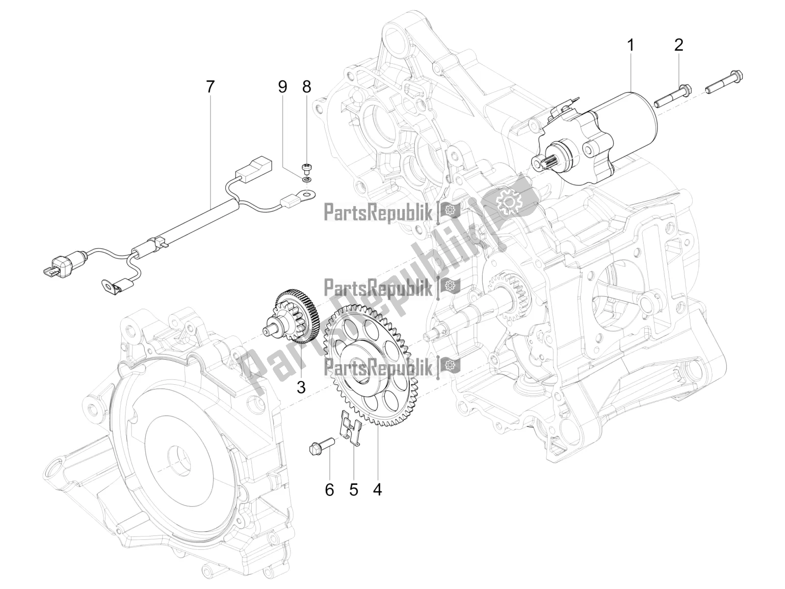 All parts for the Stater - Electric Starter of the Vespa SXL 150 4T 3V Apac 2022