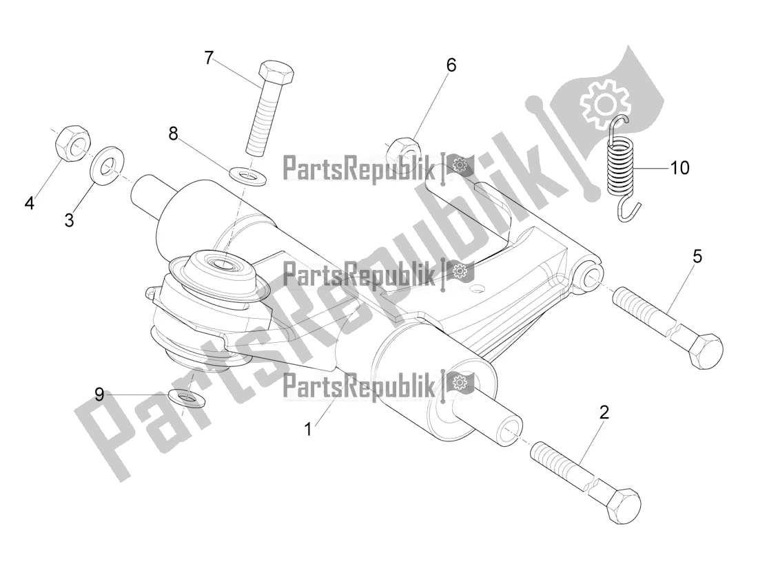 All parts for the Swinging Arm of the Vespa SXL 150 4T 3V Apac 2022