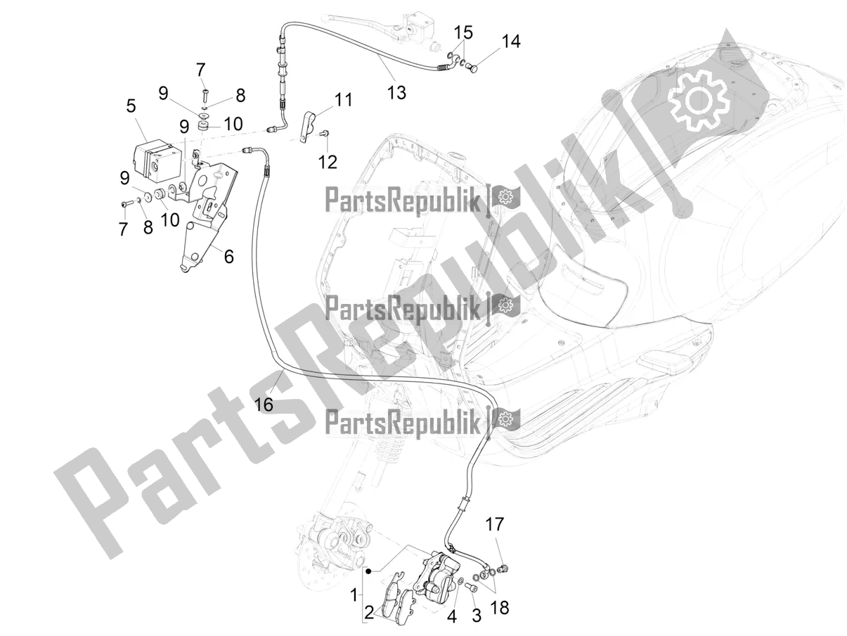 All parts for the Abs Brake System of the Vespa VX-VXL-SXL 150 4T 3V Apac 2016