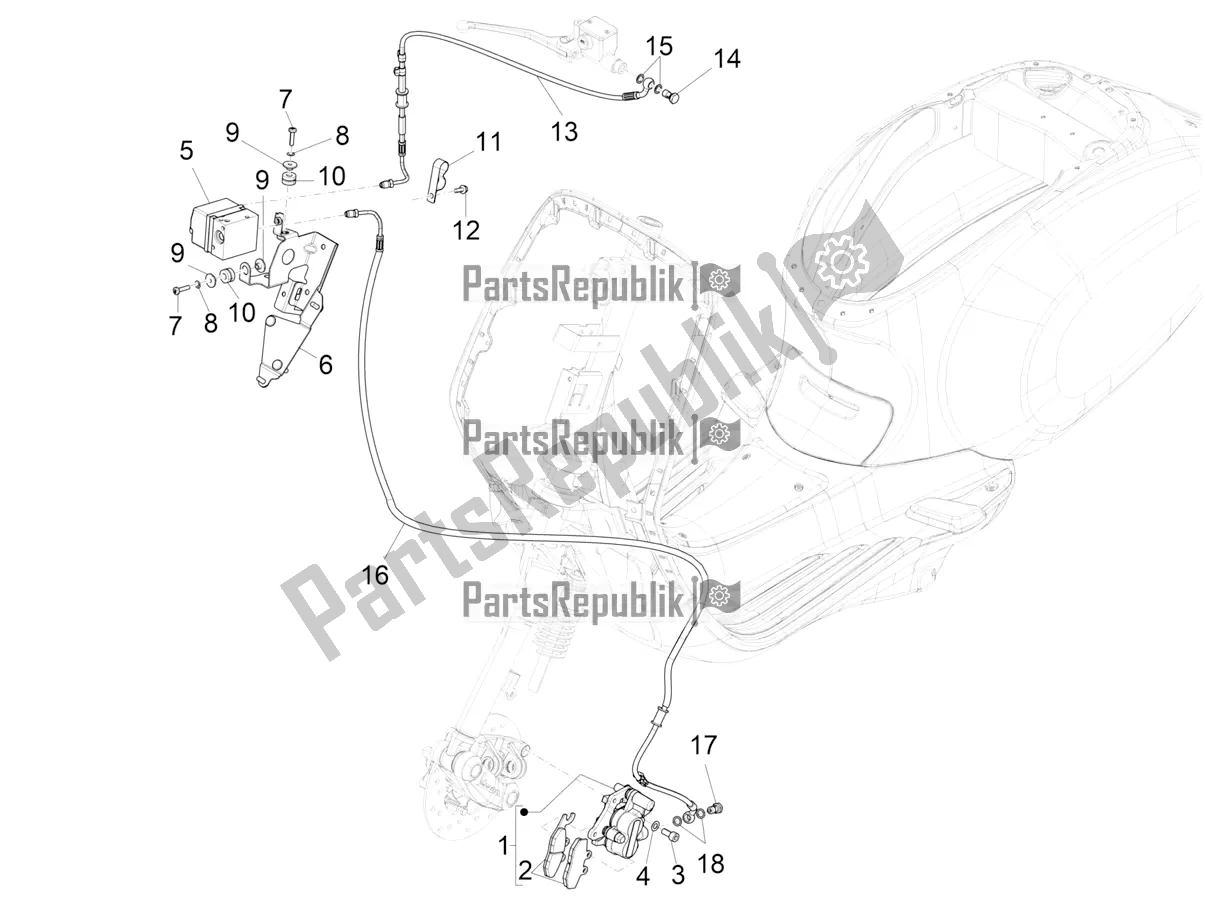 All parts for the Abs Brake System of the Vespa VX-VXL-SXL 150 4T 3V Apac 2016