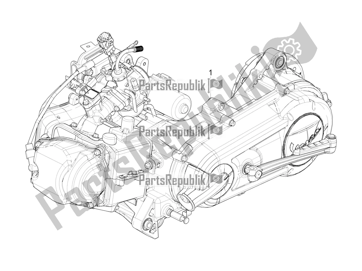All parts for the Engine, Assembly of the Vespa VX-VXL-SXL 150 4T 3V Apac 2016