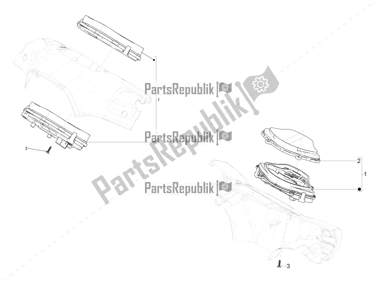 Toutes les pièces pour le Combinaison De Compteurs - Cruscotto du Vespa VX-VXL-SXL 150 4T 3V Apac 2016