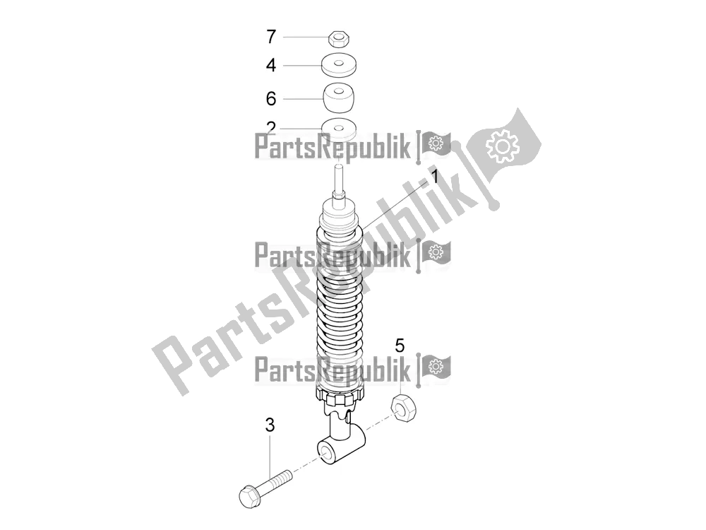 All parts for the Rear Suspension - Shock Absorber/s of the Vespa VX-VXL-SXL 150 4T 3V Apac 2016