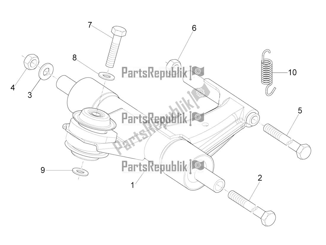 Toutes les pièces pour le Bras Oscillant du Vespa VX-VXL-SXL 150 4T 3V Apac 2016