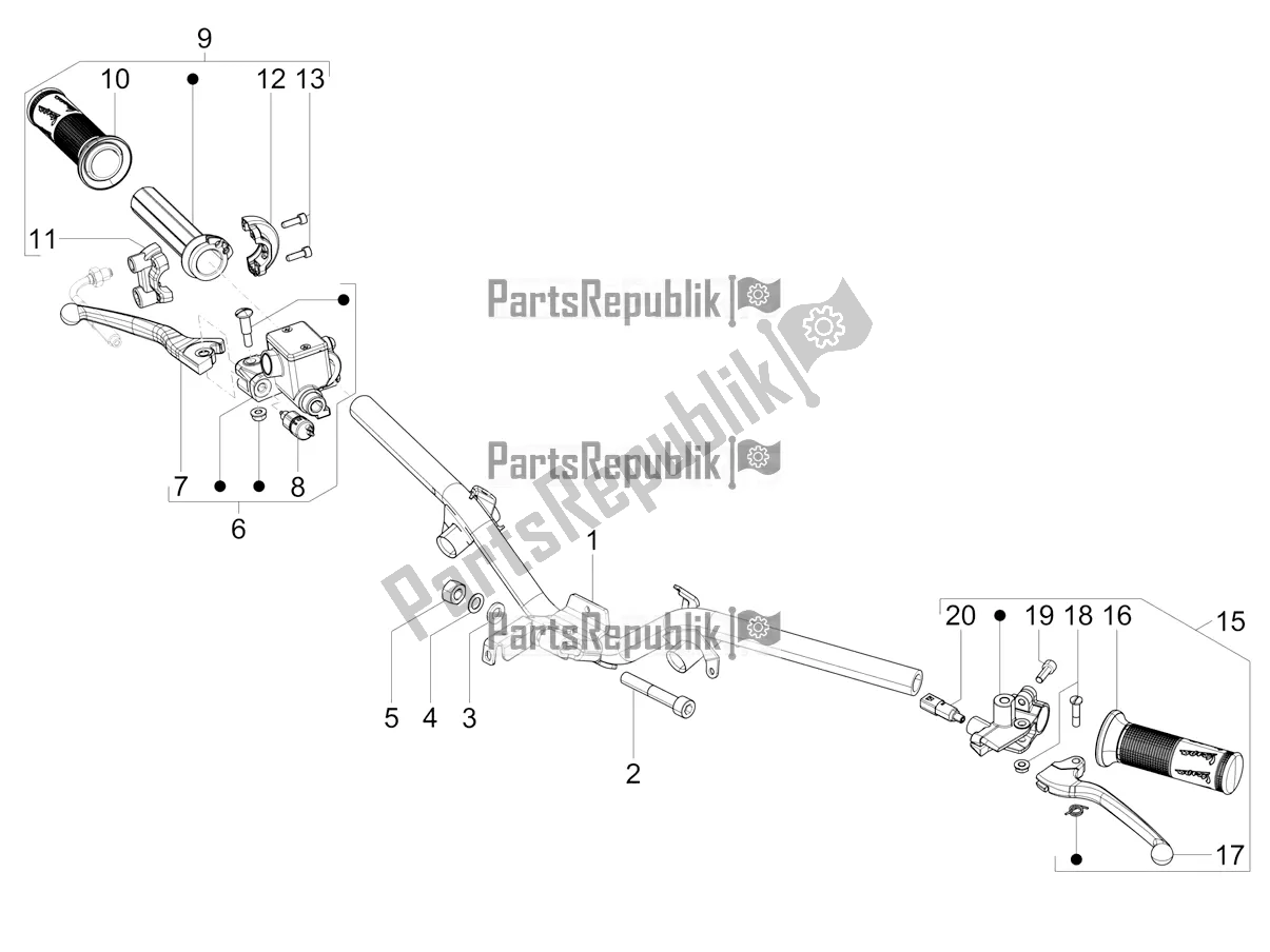 Toutes les pièces pour le Guidon - Master Cil. Du Vespa VX-VXL-SXL 150 4T 3V Apac 2017