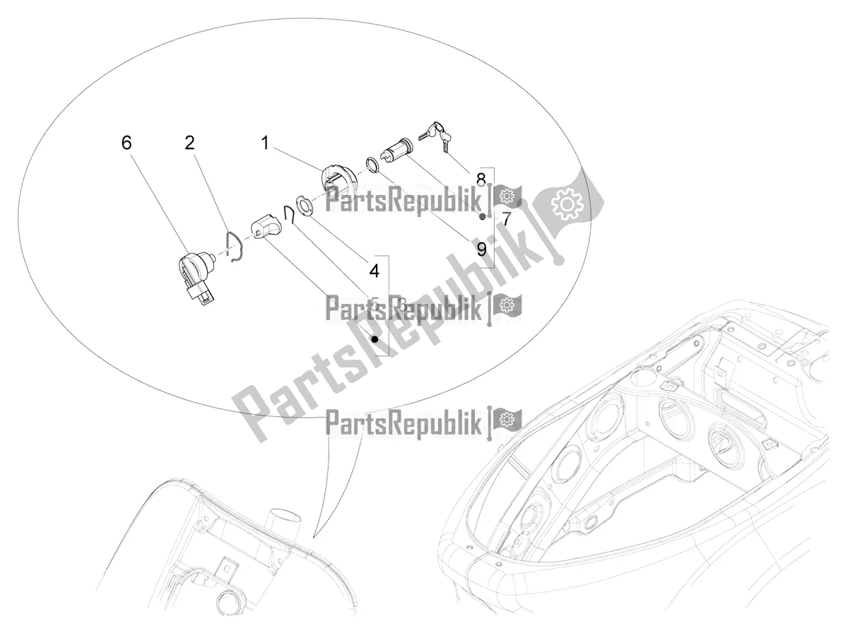 Toutes les pièces pour le Serrures du Vespa VX-VXL-SXL 150 4T 3V Apac 2017