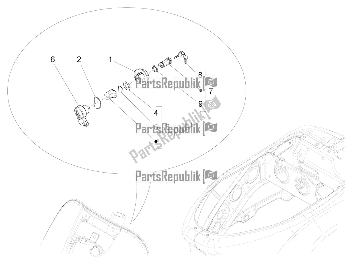 All parts for the Locks of the Vespa VX-VXL-SXL 150 4T 3V Apac 2018