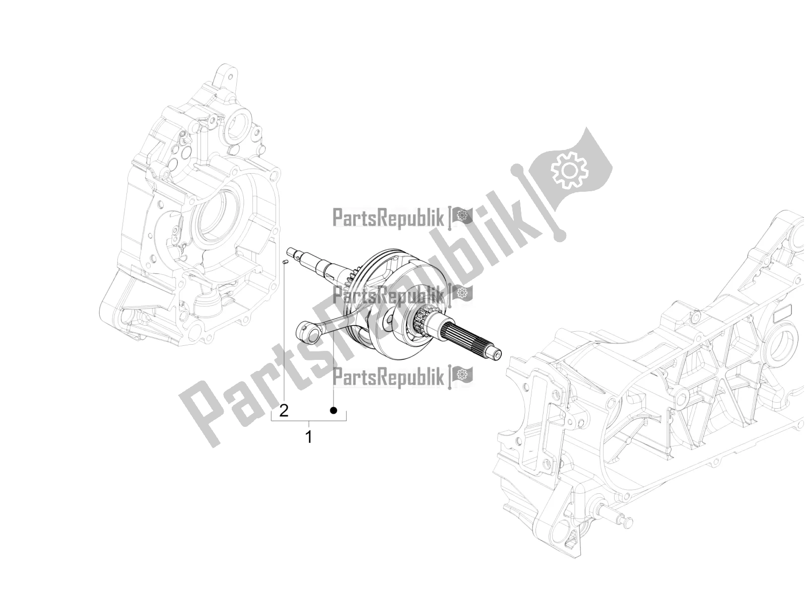 All parts for the Crankshaft of the Vespa VX-VXL-SXL 150 4T 3V Apac 2019