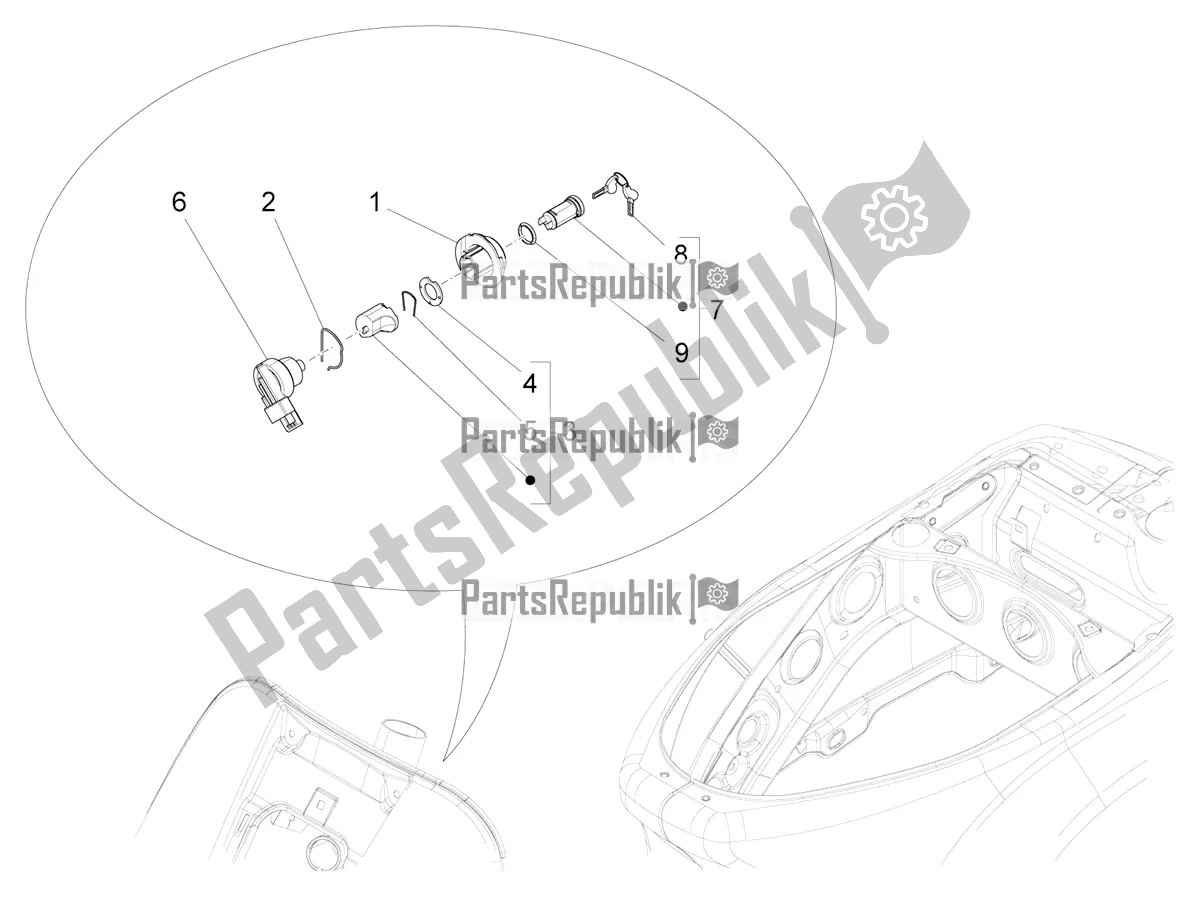 All parts for the Locks of the Vespa VX-VXL-SXL 150 4T 3V Apac 2019
