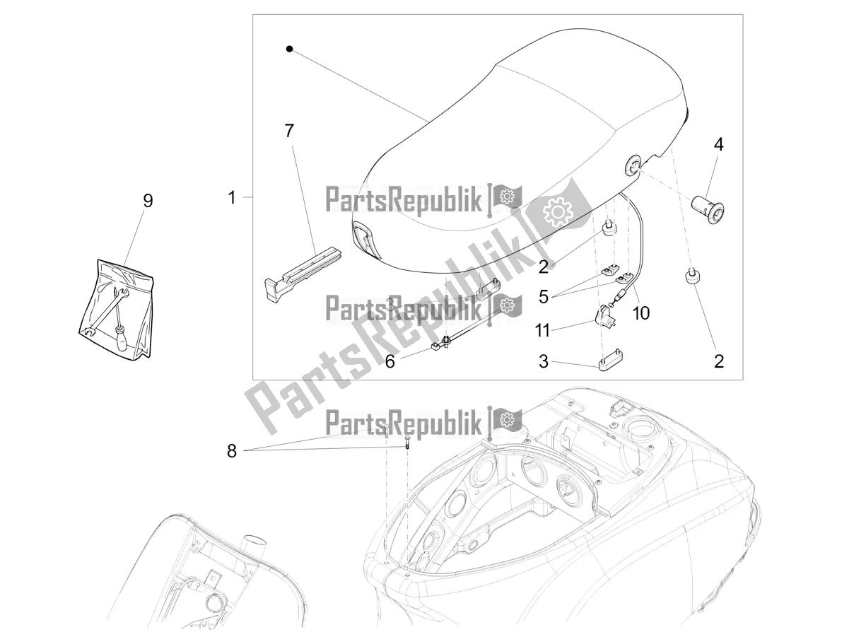 Toutes les pièces pour le Selle / Sièges du Vespa VX-VXL-SXL 150 4T 3V Apac 2019