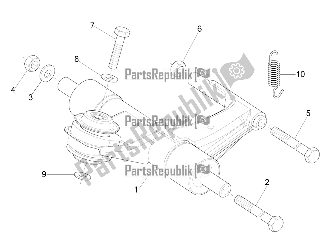 Toutes les pièces pour le Bras Oscillant du Vespa VX-VXL-SXL 150 4T 3V Apac 2019