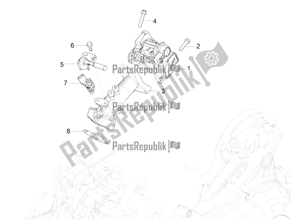 Toutes les pièces pour le Throttle Body - Injector - Induction Joint du Vespa VX-VXL-SXL 150 4T 3V Apac 2019