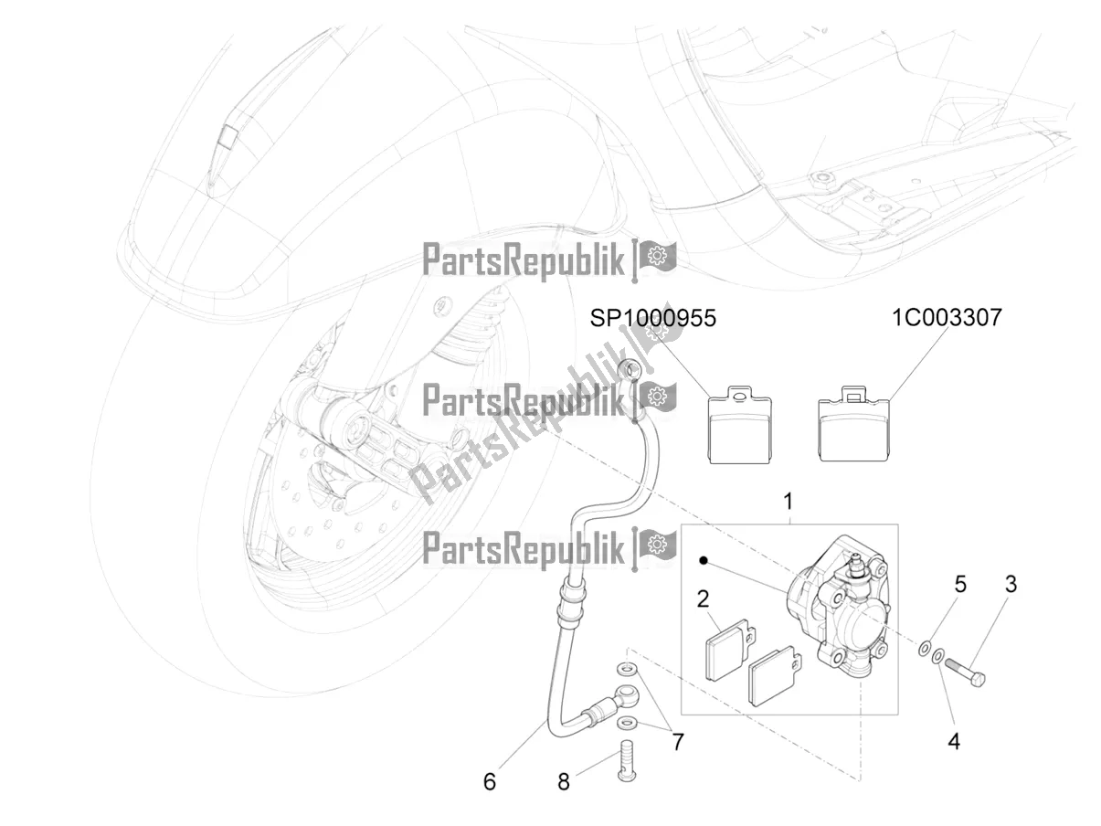 All parts for the Brakes Pipes - Calipers of the Vespa VX-VXL-SXL 150 4T 3V Apac 2020