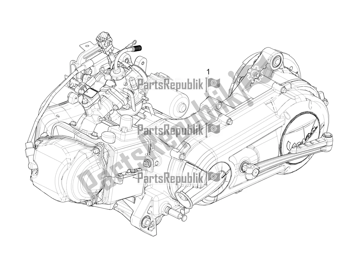 All parts for the Engine, Assembly of the Vespa VX-VXL-SXL 150 4T 3V Apac 2020