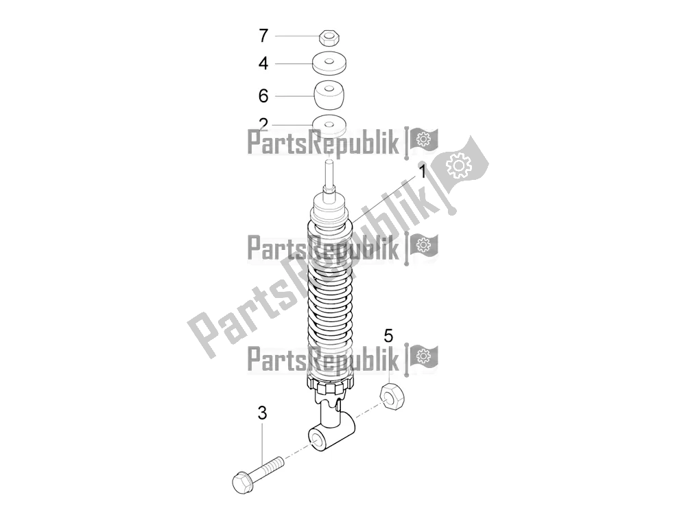 Todas as partes de Suspensão Traseira - Amortecedor / S do Vespa VX-VXL-SXL 150 4T 3V Apac 2020