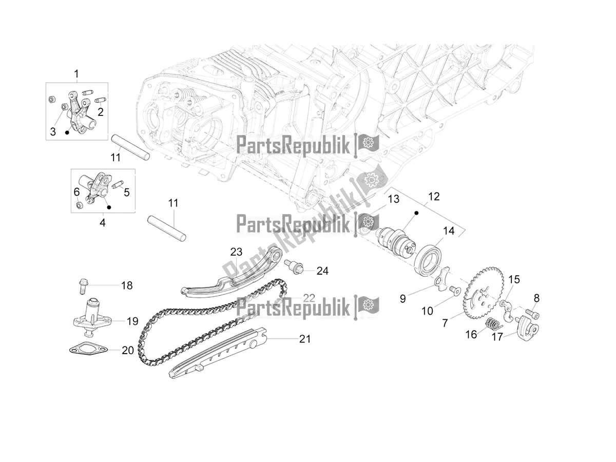 Tutte le parti per il Unità Di Supporto Leve A Dondolo del Vespa VX-VXL-SXL 150 4T 3V Apac 2020