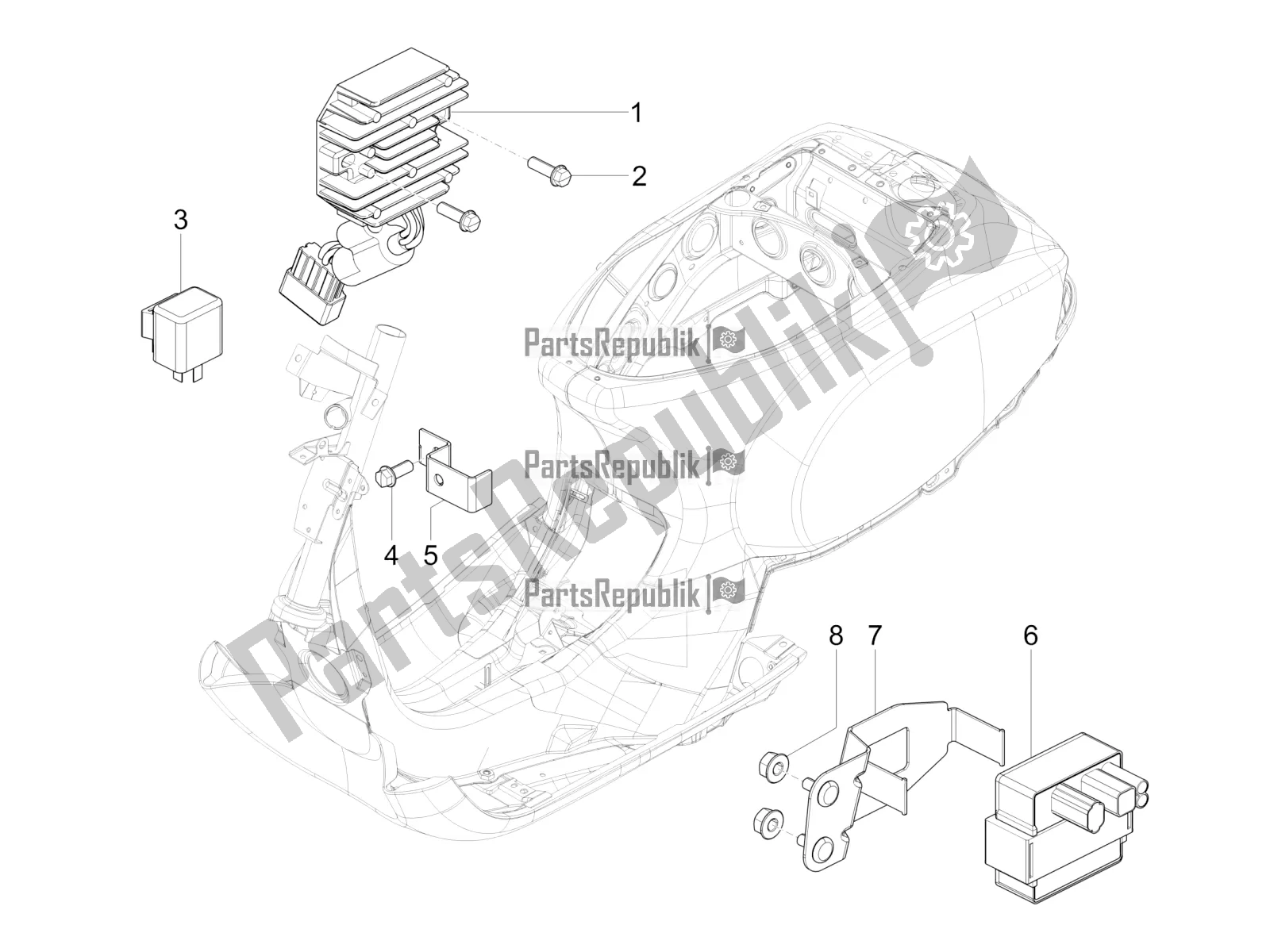 All parts for the Voltage Regulators - Electronic Control Units (ecu) - H. T. Coil of the Vespa VX-VXL-SXL 150 4T 3V Apac 2020