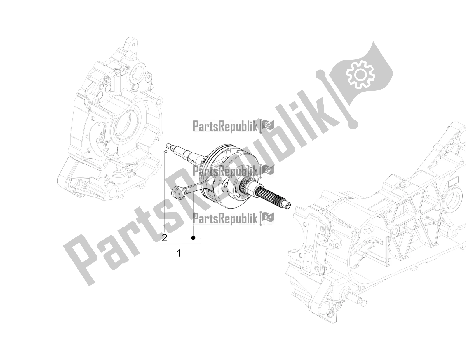 All parts for the Crankshaft of the Vespa VX-VXL-SXL 150 4T 3V Apac 2021