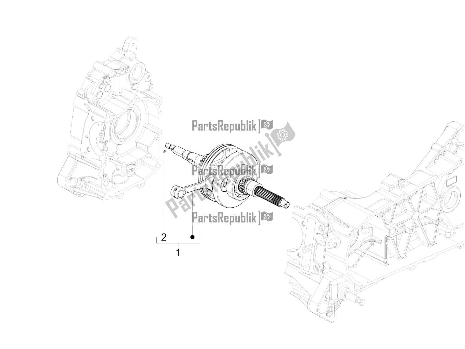 All parts for the Crankshaft of the Vespa VX-VXL-SXL 150 4T 3V Apac 2021