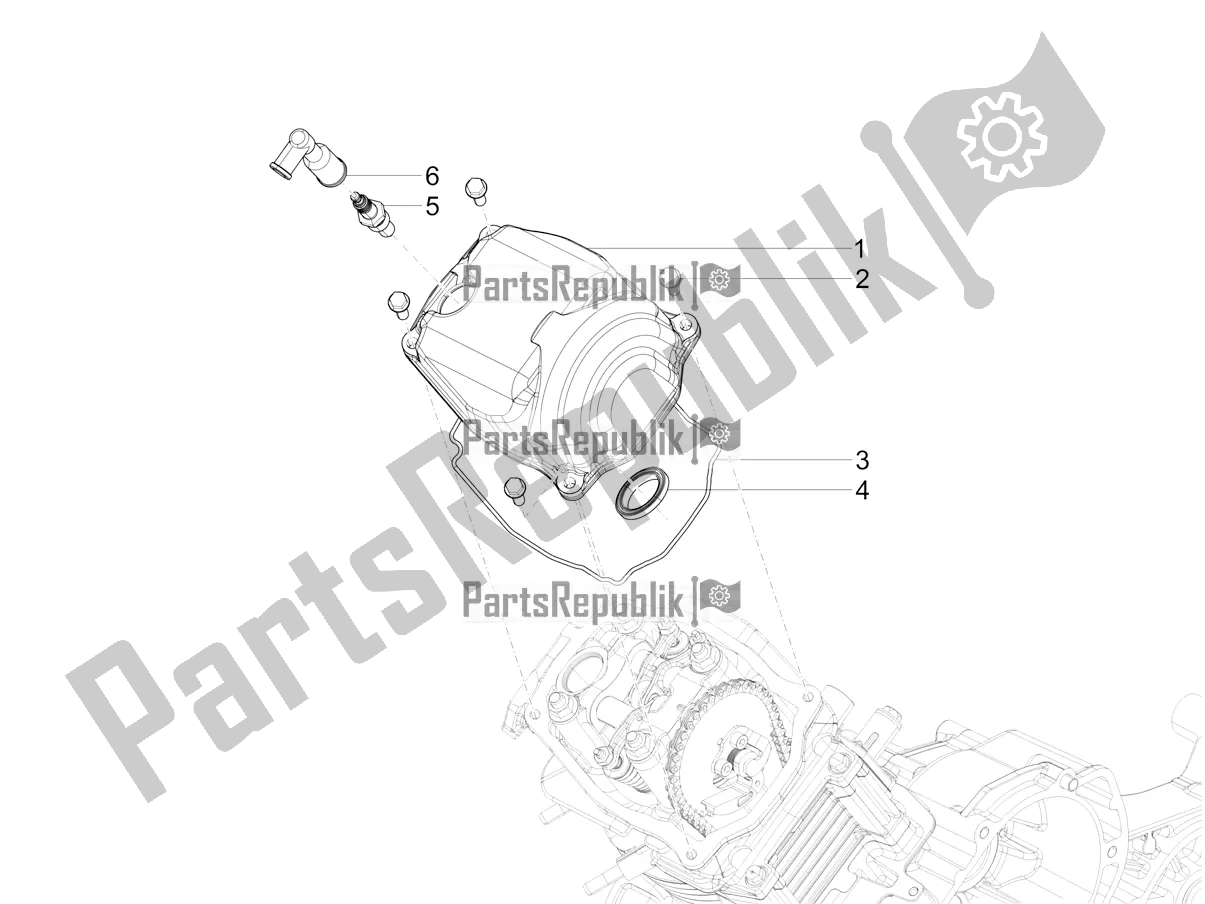 Todas as partes de Tampa Da Cabeça Do Cilindro do Vespa VX-VXL-SXL 150 4T 3V Apac 2021