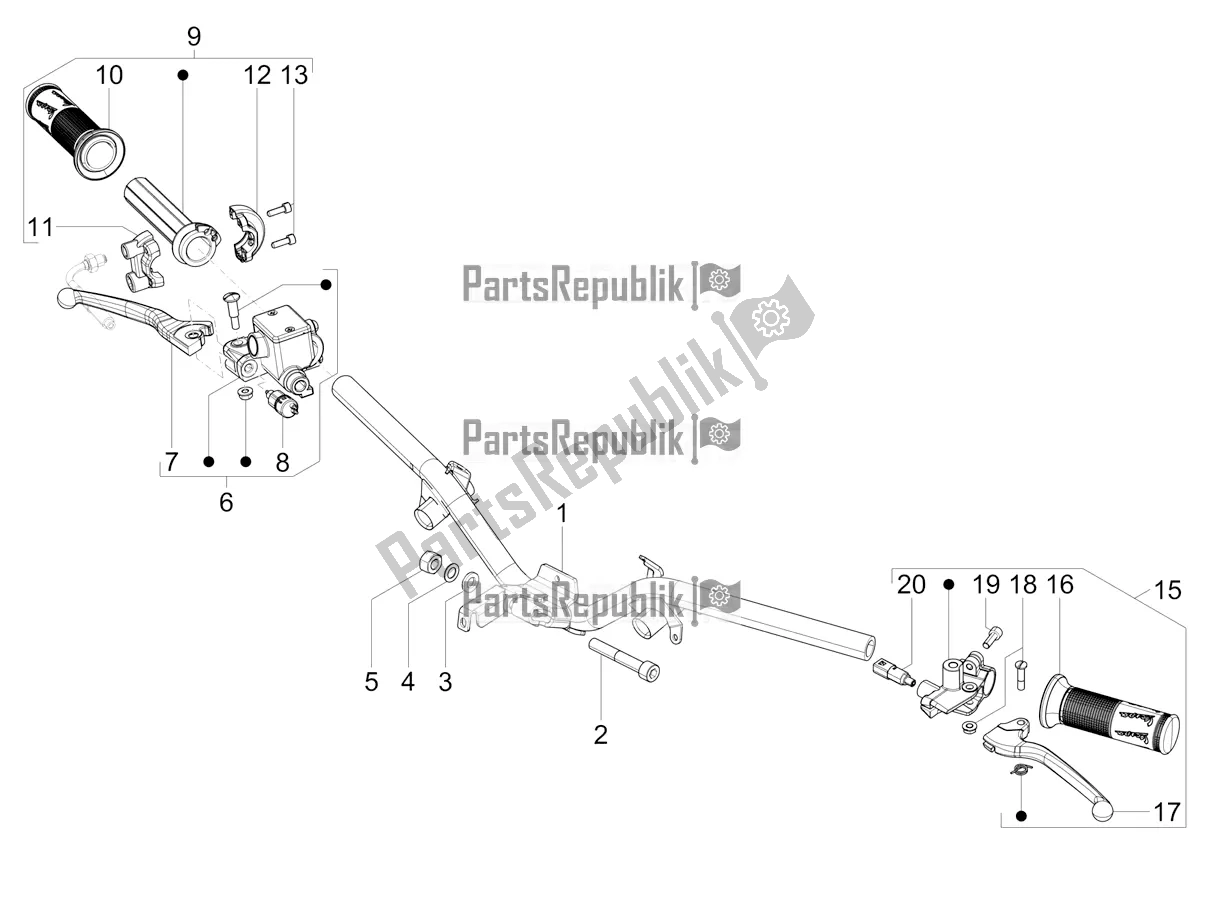 Toutes les pièces pour le Guidon - Master Cil. Du Vespa VX-VXL-SXL 150 4T 3V Apac 2021