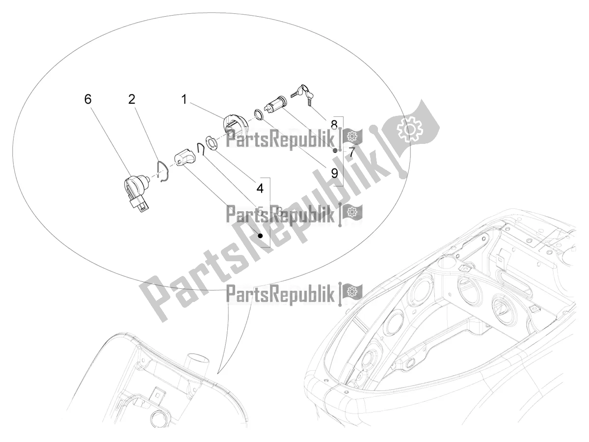 Toutes les pièces pour le Serrures du Vespa VX-VXL-SXL 150 4T 3V Apac 2021