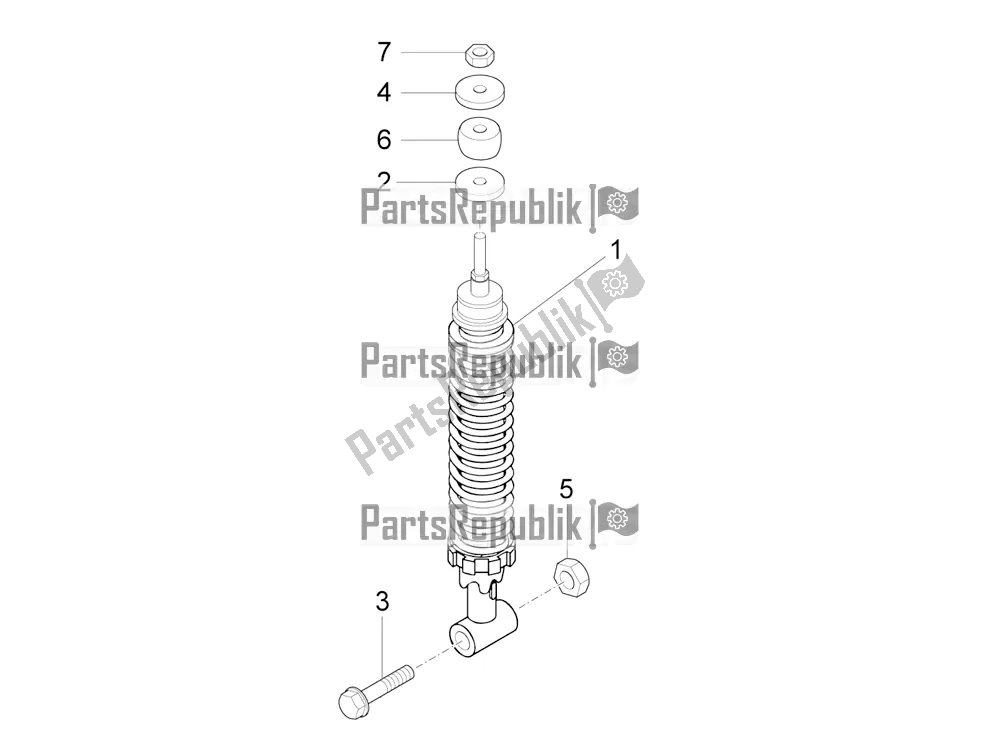 Todas as partes de Suspensão Traseira - Amortecedor / S do Vespa VX-VXL-SXL 150 4T 3V Apac 2021
