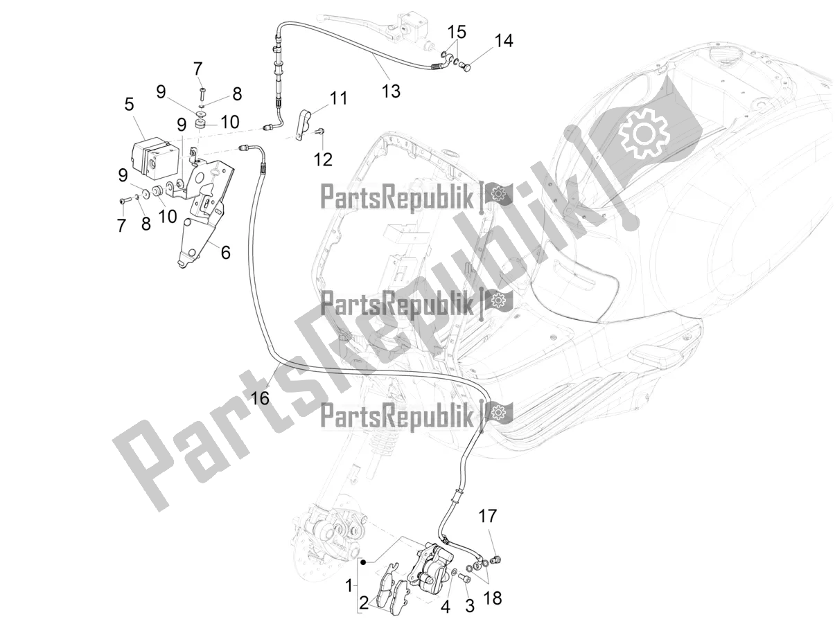 All parts for the Abs Brake System of the Vespa VX-VXL-SXL 150 4T 3V Apac 2022