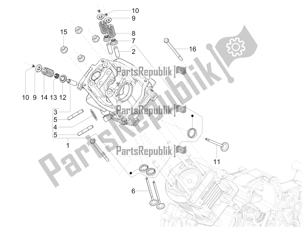 Tutte le parti per il Cylinder Head Unit - Valve del Vespa VX-VXL-SXL 150 4T 3V Apac 2022