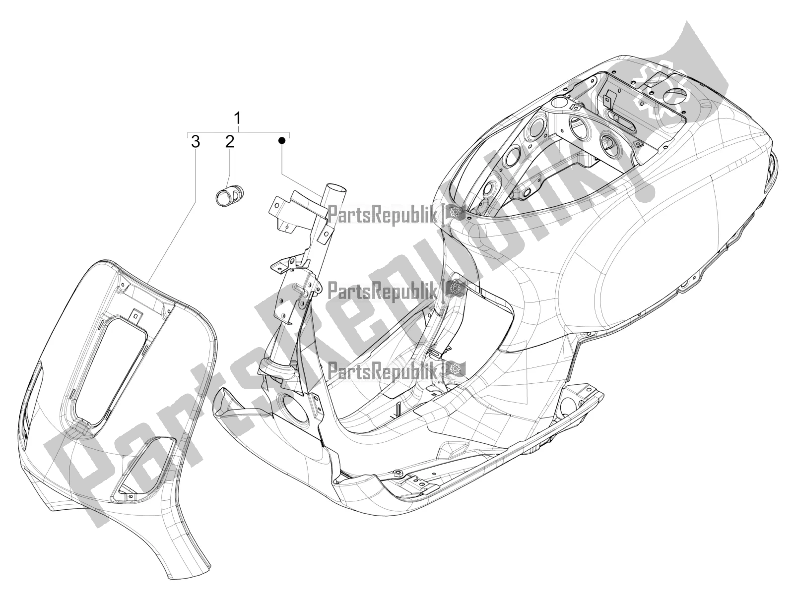 All parts for the Frame/bodywork of the Vespa VX-VXL-SXL 150 4T 3V Apac 2022