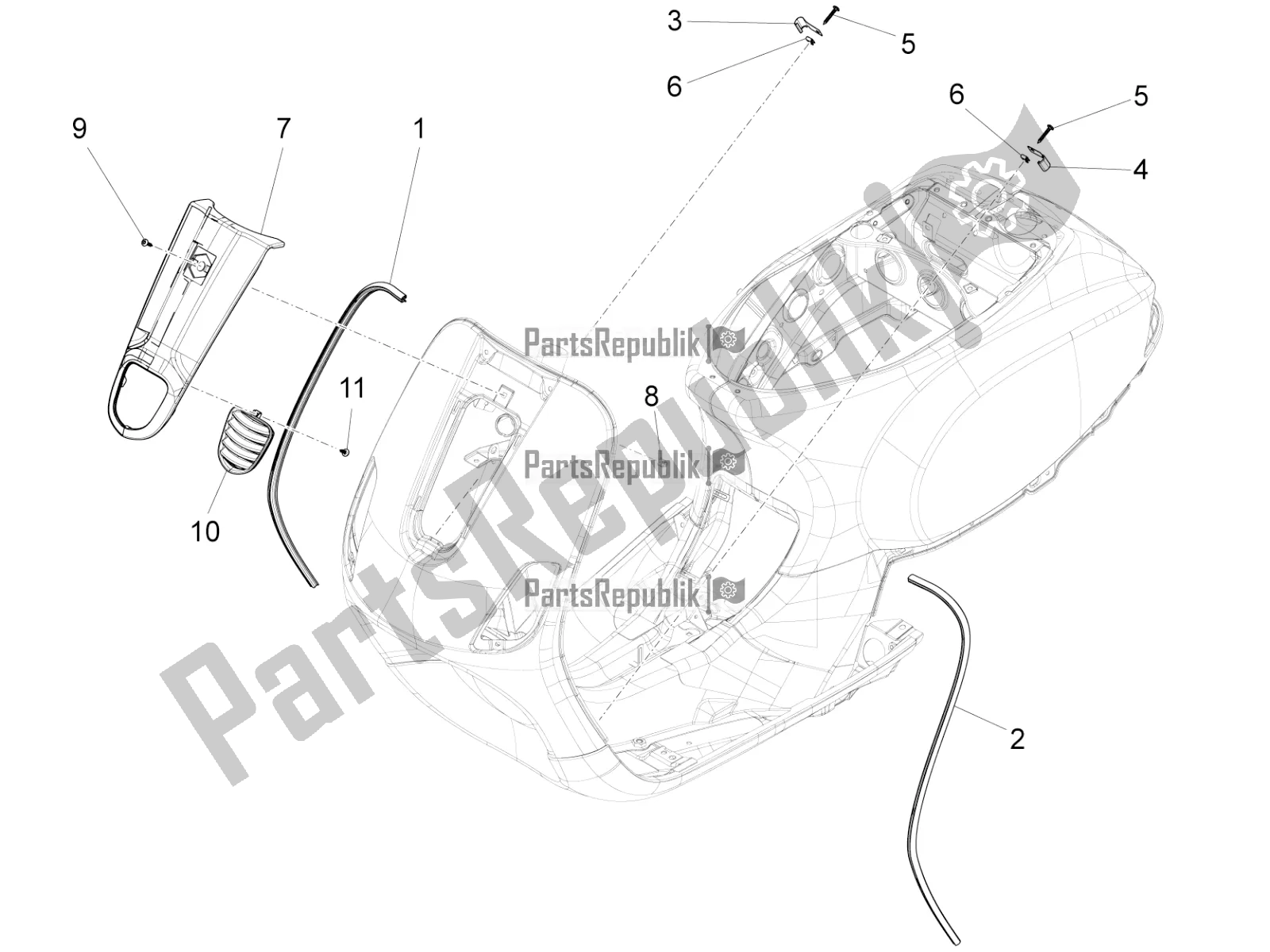 Wszystkie części do Os? Ona Przednia Vespa VX-VXL-SXL 150 4T 3V Apac 2022