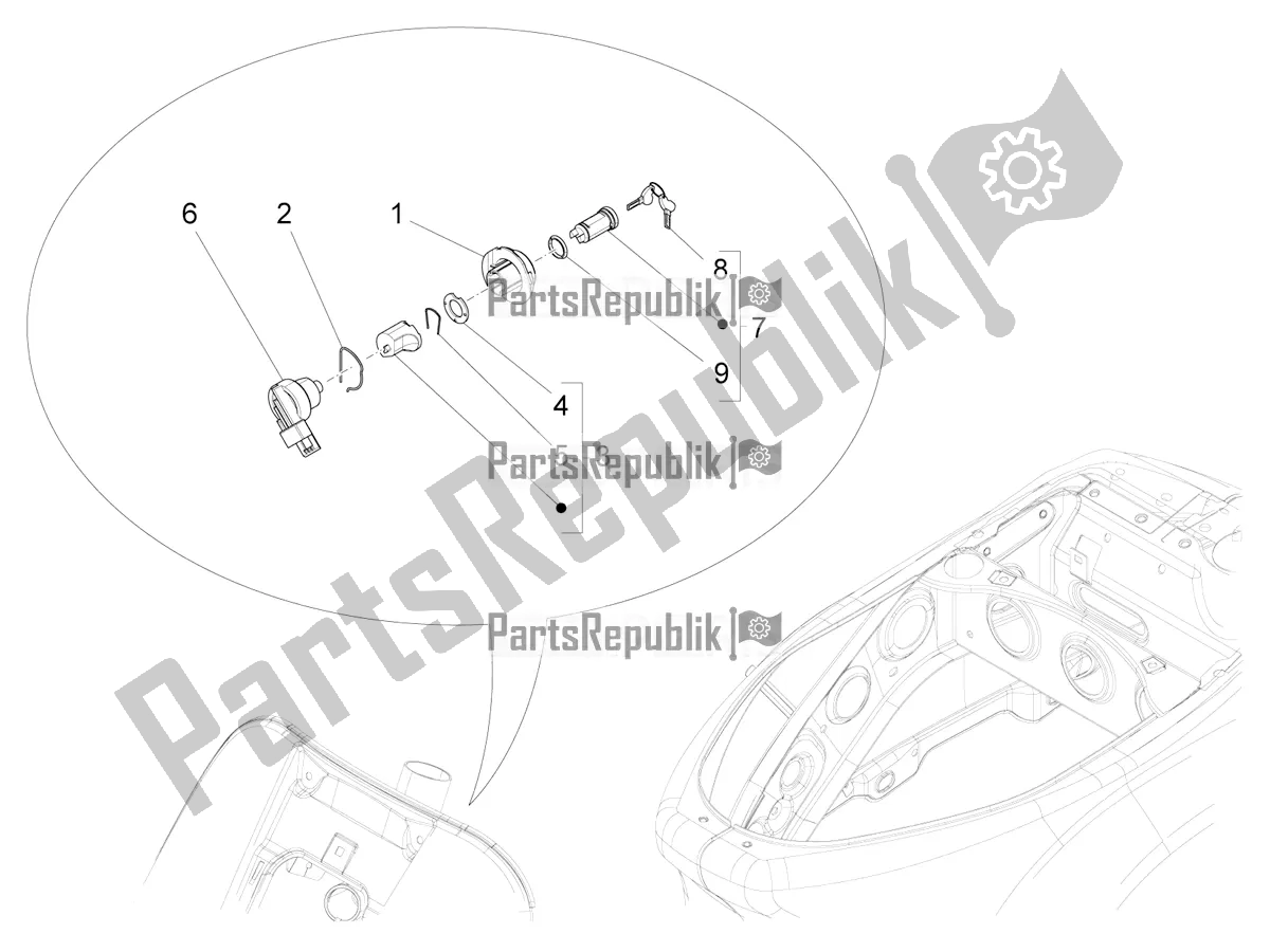 All parts for the Locks of the Vespa VX-VXL-SXL 150 4T 3V Apac 2022