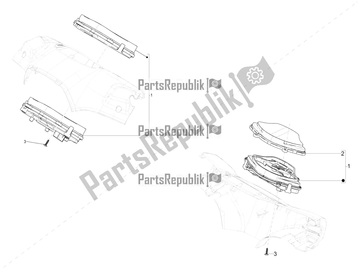 All parts for the Meter Combination - Cruscotto of the Vespa VX-VXL-SXL 150 4T 3V Apac 2022